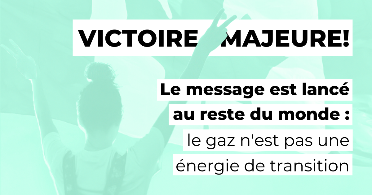 Visuel victoire majeure : rejet définitif d'Énergie Saguenay (GNL Québec)