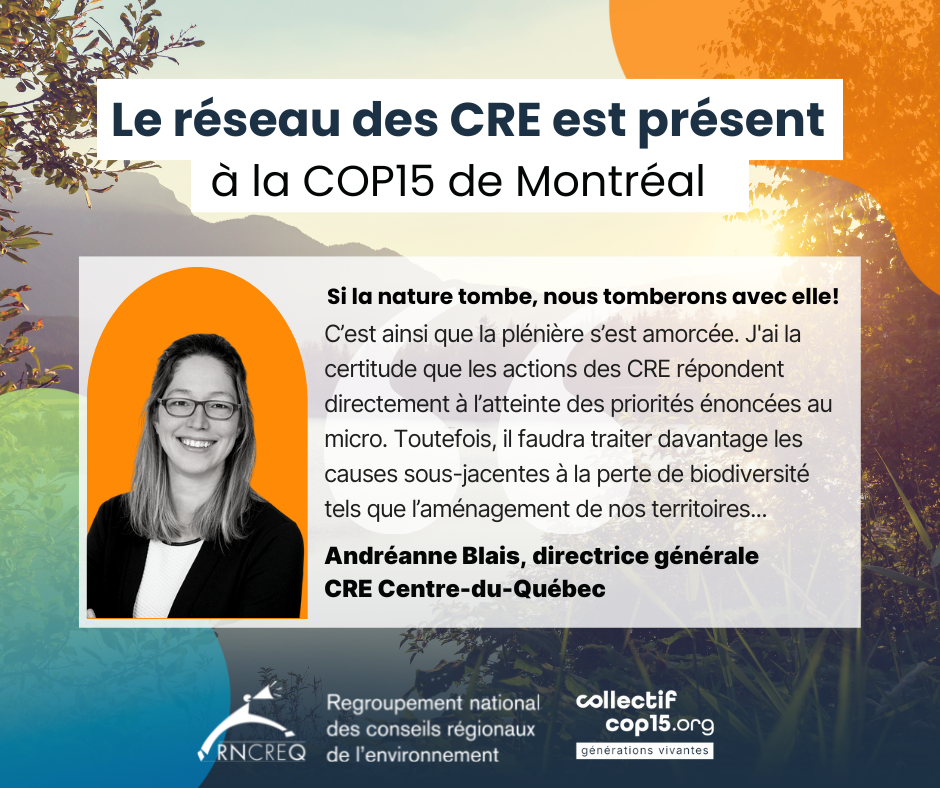 CRE COP15 Andréanne Blais CRECQ