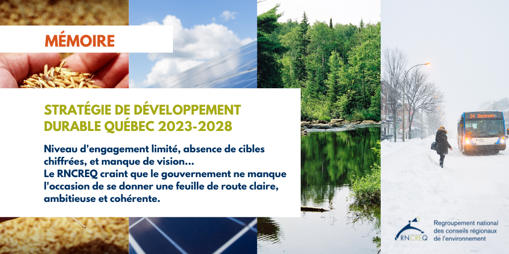 Commentaire : Projet de stratégie gouvernementale de développement durable 2023-2028